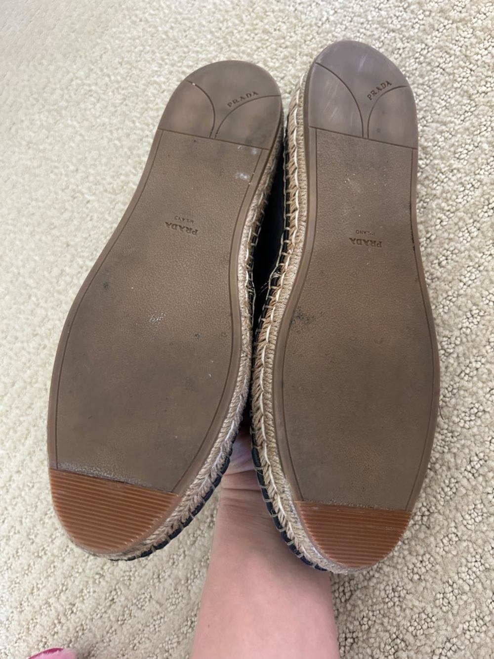 Prada Black Leather Espadrilles - Picture 4 of 7